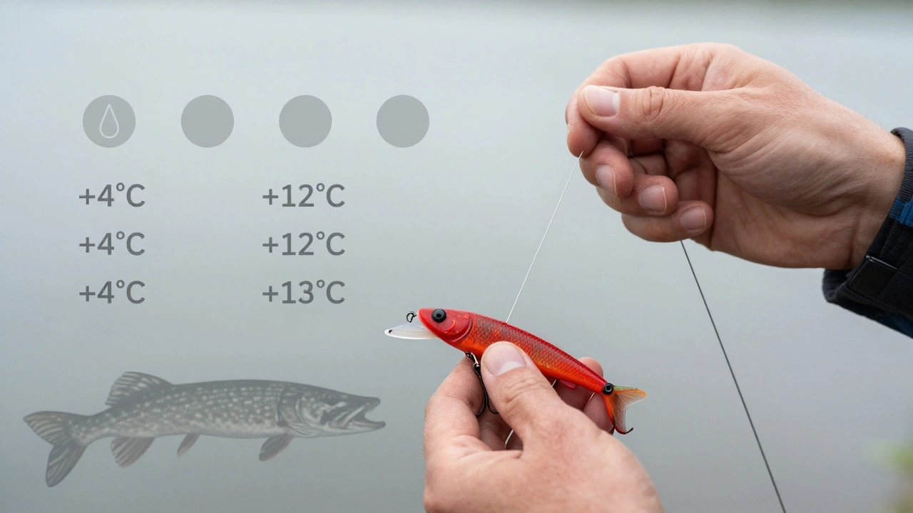 Смена снасти: тонкая леска и яркая приманка вместо толстого шнура.