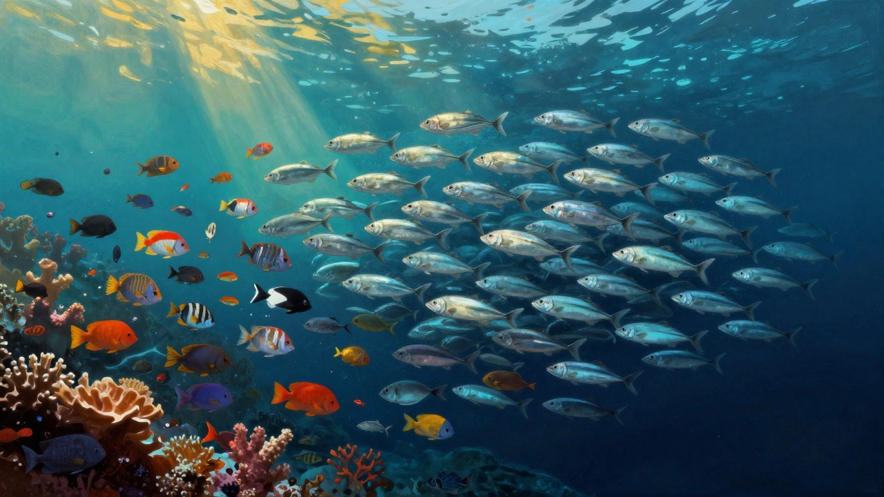 Сравнение пестрого разнообразия тропиков и огромных стай северных морей